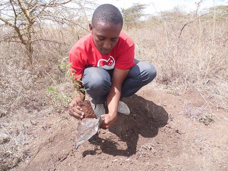 Planting seedlings at the Nairobi National park courtesy of Twestival