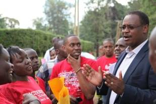 Kidero addresses us as we did a walk to protest the rising insecurity in Kileleshwa